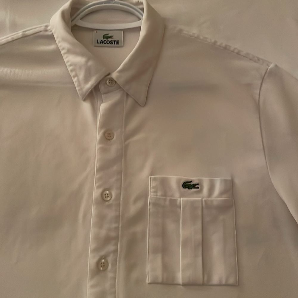 Lacoste Men's white Button Down Shirt